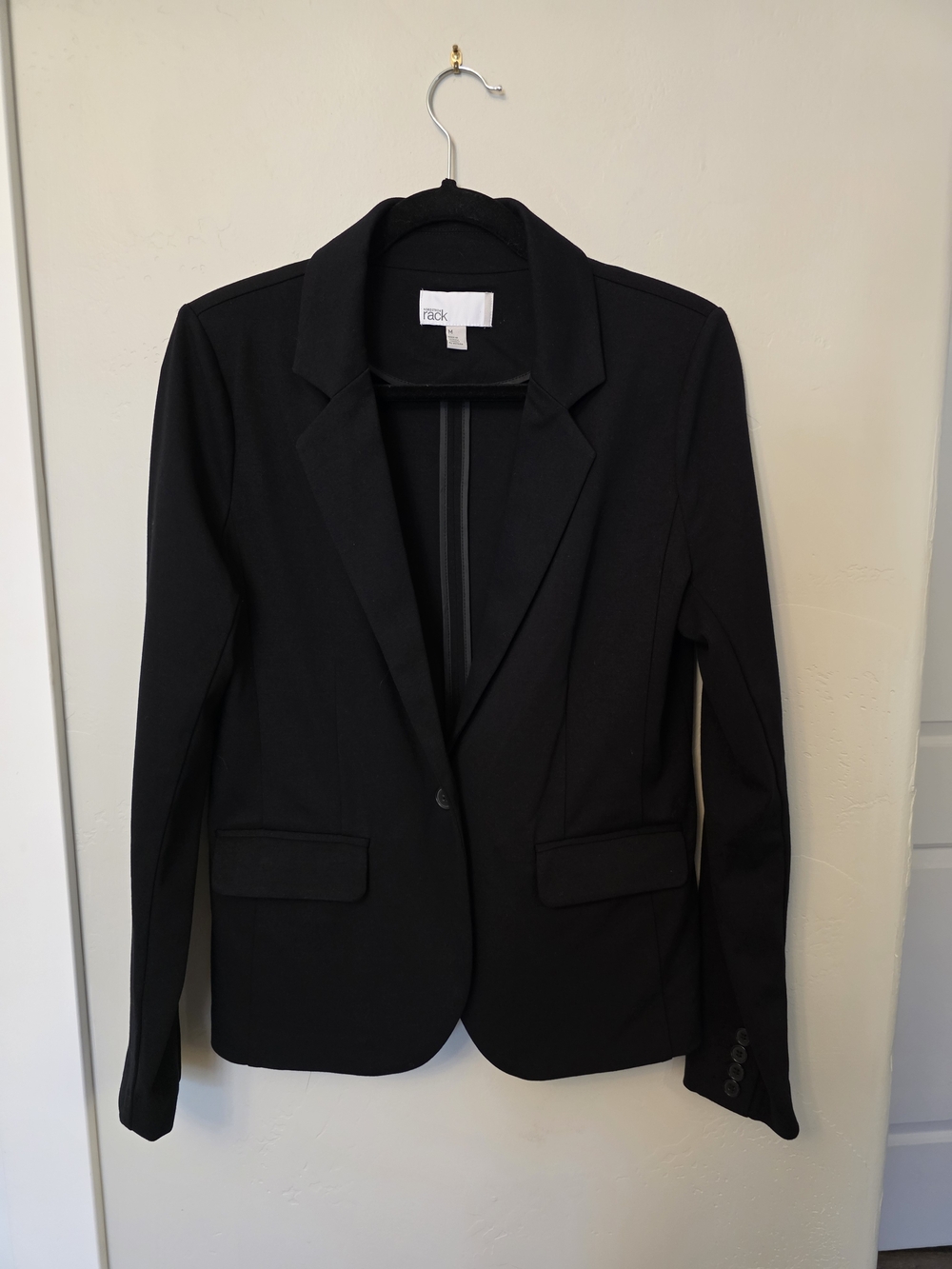 Nordstrom Black Women's Single-Button Blazer with Notch Lapel